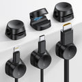 Cord Organizer [1s Lock] Spring Cable Holder Clips - 6Pack Desk Cable Management Clips, Phone Charger Cord [Smooth