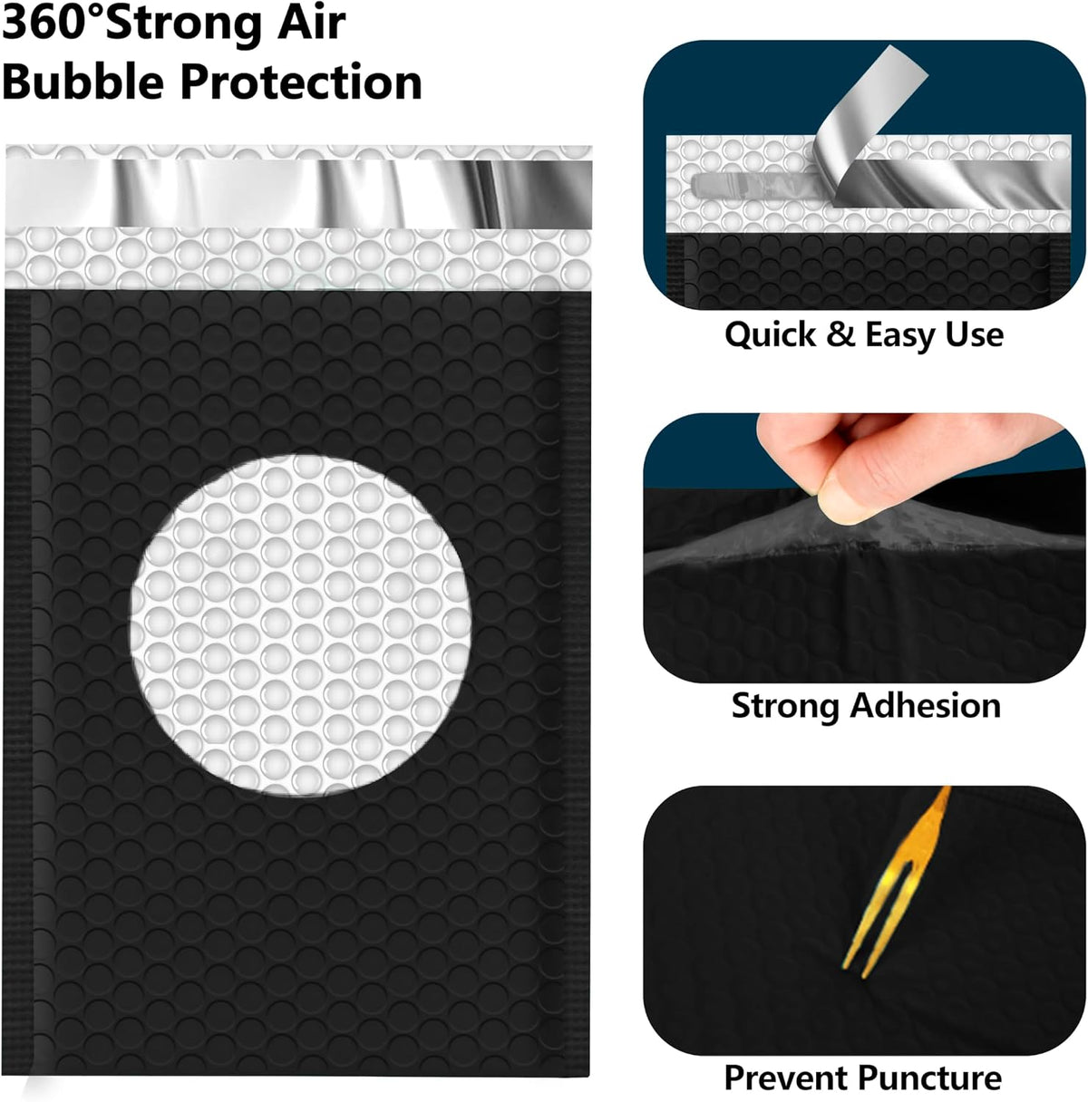 Thank You Bubble Mailers 8.5x12" 25 Pack, Padded Envelopes, Strong Adhesion Padded Mailers, Cushioning Padded