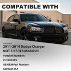 Front Grille Compatible with 2011 2012 2013 2014 Dodge Charger, Gloss Black