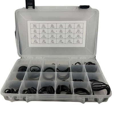Stone River Products The Hoser’s Combo Kit, Hydraulic BOSS Flat Face Flange O-Ring Assortment, 90A Buna-N Nitrile, 24 Sizes 565 Pieces for SAE J514 and Code 61/62 Field Service