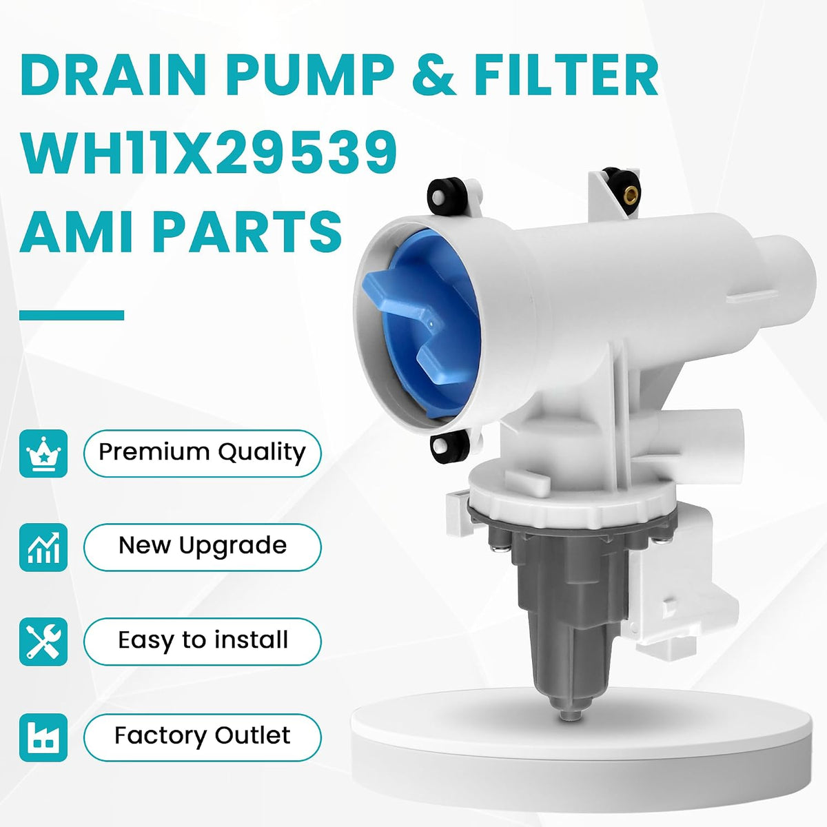 WH11X29539 WH11X39237 Washer Drain Pump and Filter Fit for G-E Washers