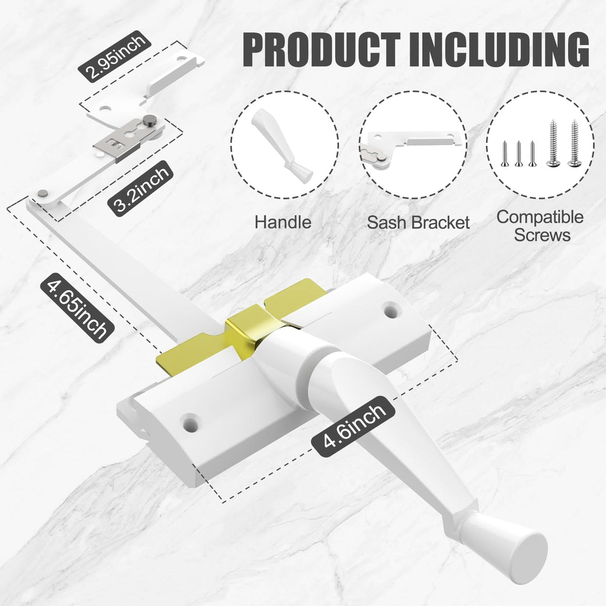 Split Arm Operator with Handle, Left and Right Hand Options, Compatible with Andersen 400 Series Perma-Shield