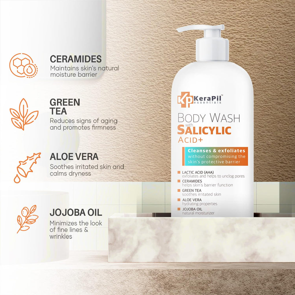 Exfoliating Body Wash with Salicylic Acid, Unscented, 16 fl oz