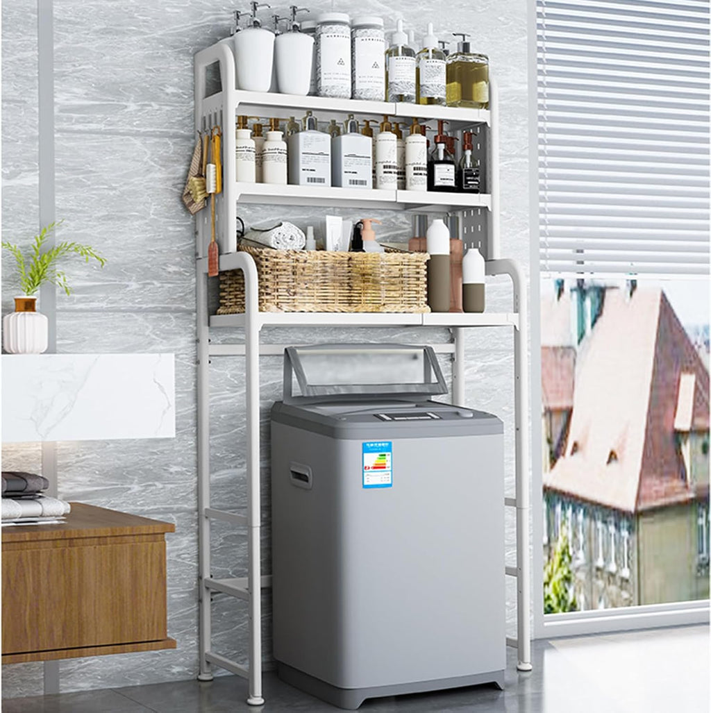 Adjustable Laundry Organizer Shelf over the Washer and Dryer Storage Shelf