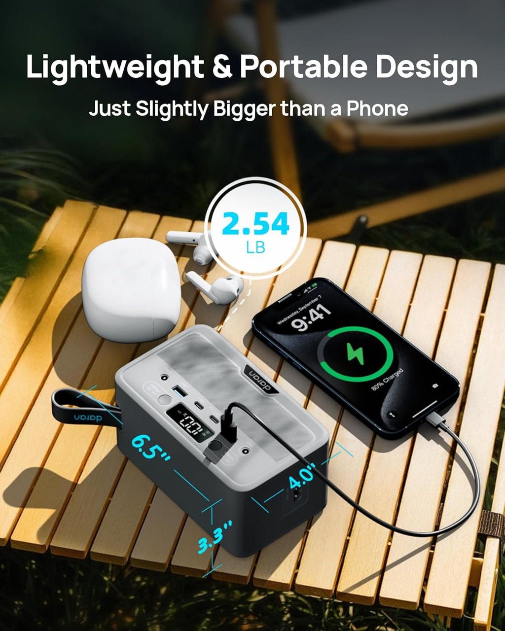 Portable Power Station 89.6Wh LiFePO4 Battery 100W(200W Peak) Solar Power Bank, Portable Charger Small Generator with