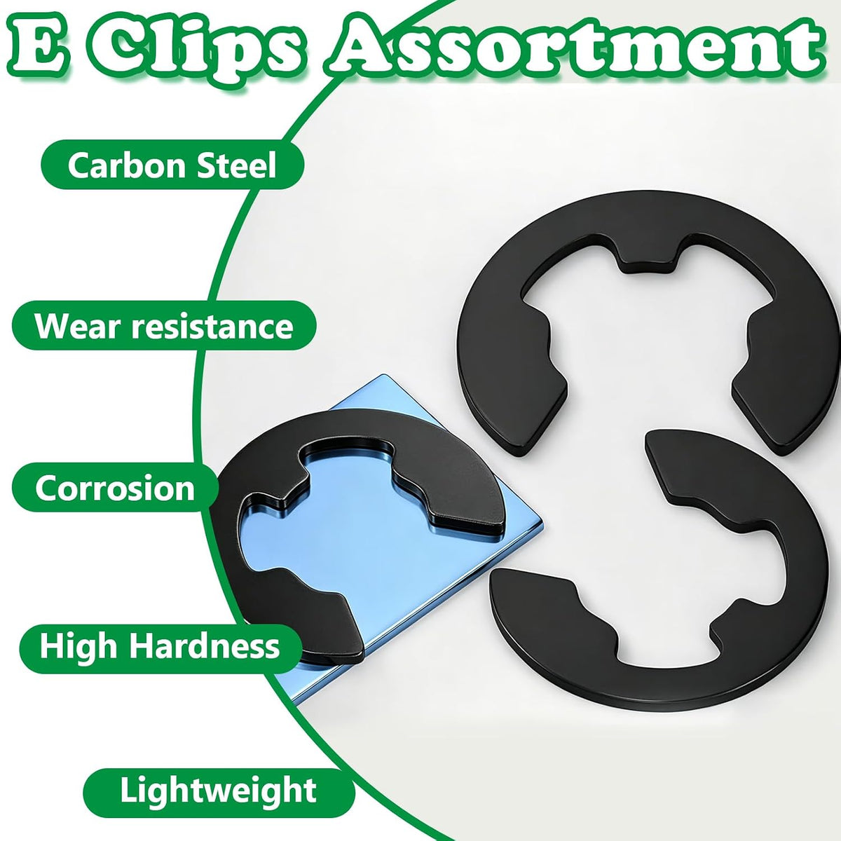 650PCS E Clips Assortment Kit (1.5MM-15MM), 14 Sizes Snap Ring Kit
