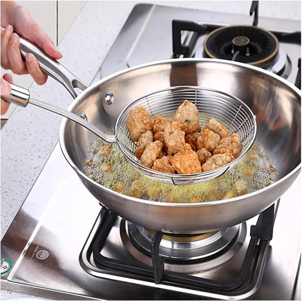 Tenta tenta kitchen Solid Stainless Steel Spider Strainer Skimmer Ladle for Cooking and Frying, Kitchen Utensils Wire