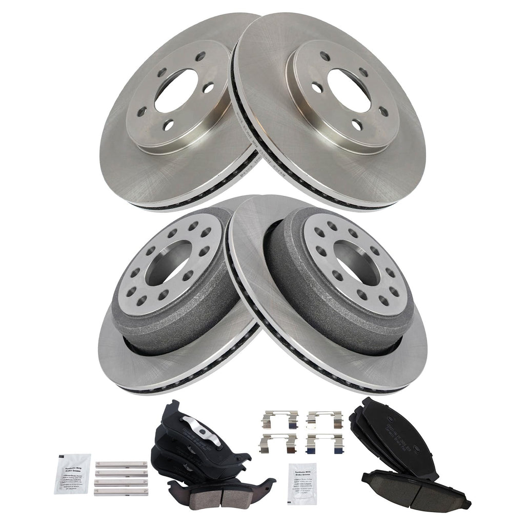 TRQ Front & Rear Brake Pad & Rotor Kit Ceramic