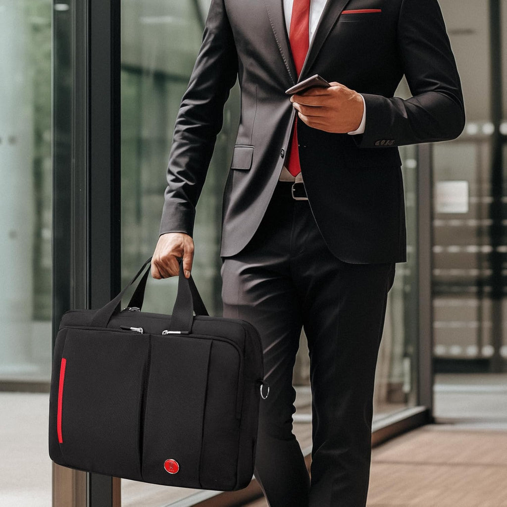 15.6 inch Laptop Briefcase with Combination Lock,Anti Theft Notary Bag Locking Laptop Bag Water-Repellent Shoulder