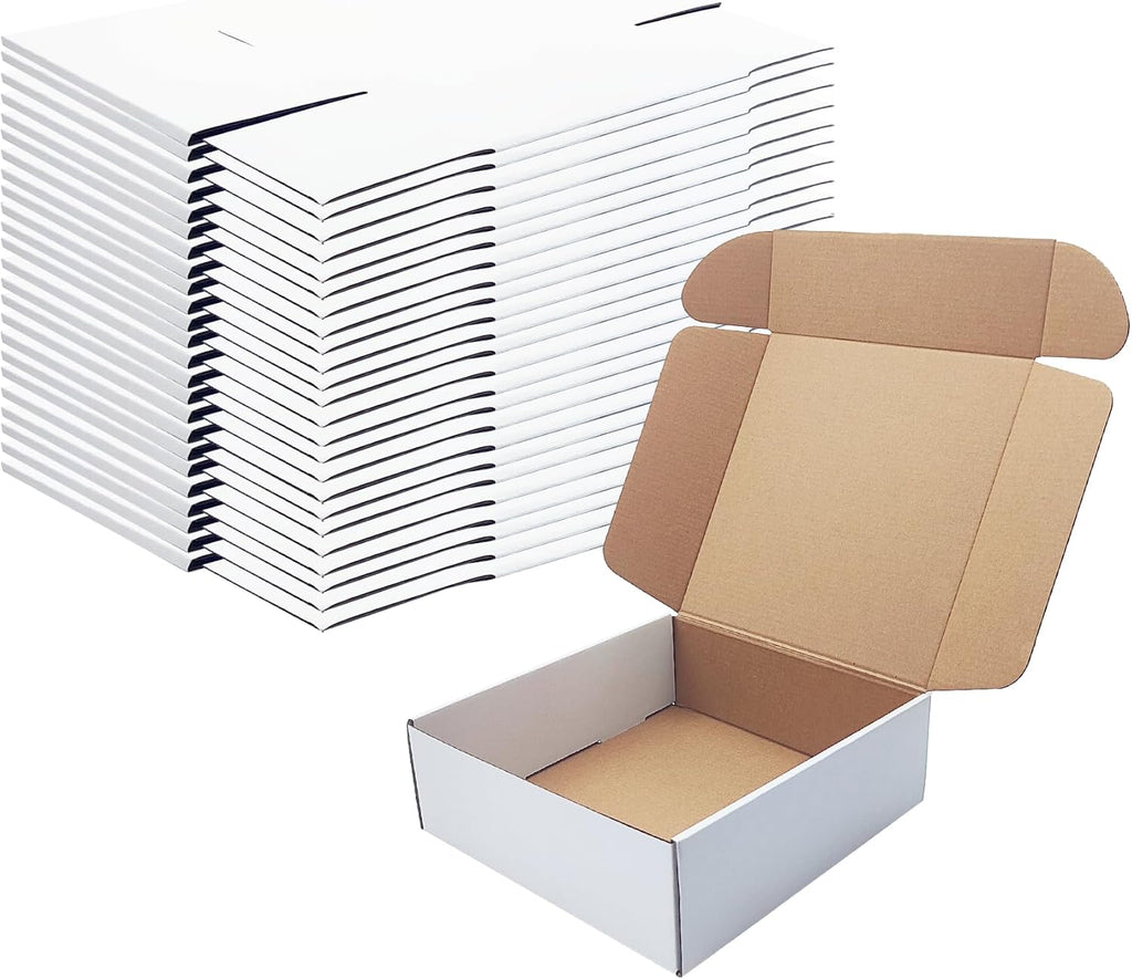 9x9x3 Inch White Shipping Boxes 25 Pack,Craft Gift Boxes,Bulk of Mailers
