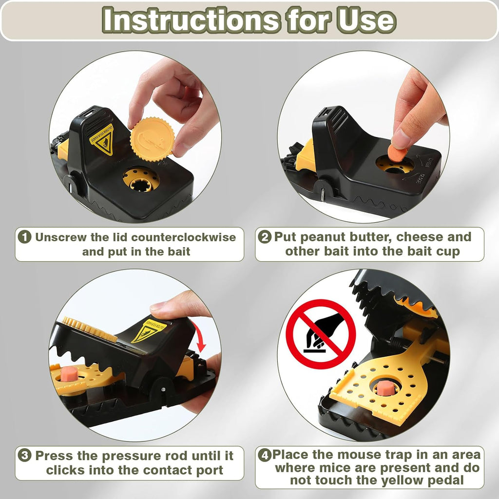 Mouse Traps - Rat Trap Quick Effectively Best Mouse Trap Mousetraps Indoor Outdoor Reusable Mouse Traps, Safe No