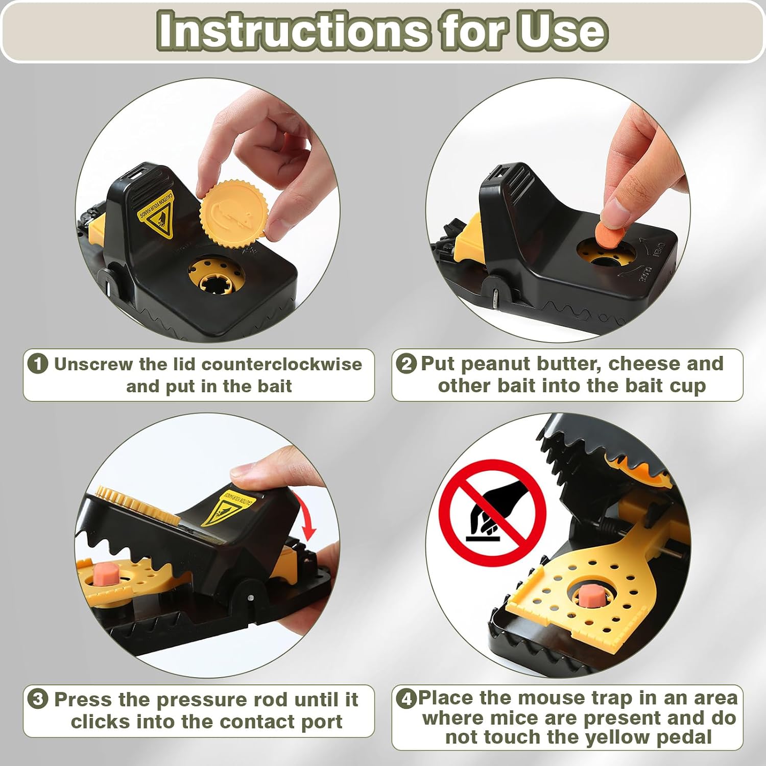 Mouse Traps - Rat Trap Quick Effectively Best Mouse Trap Mousetraps Indoor Outdoor Reusable Mouse Traps, Safe No