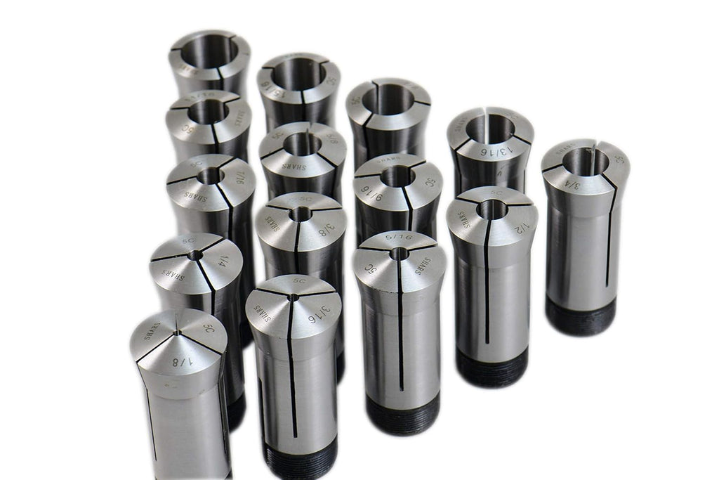SHARS 15 PC 1/8"-1" by 16ths Precision 5C Collet Set 202-5287 M[