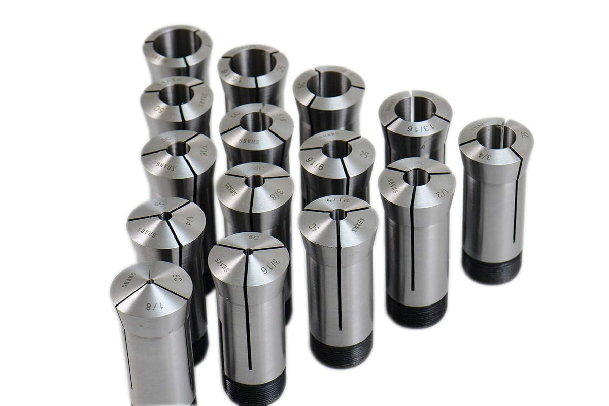 SHARS 15 PC 1/8"-1" by 16ths Precision 5C Collet Set 202-5287 M[