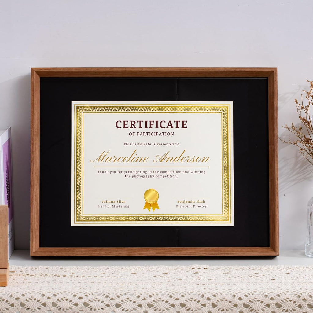 25 Count Certificate Paper 8.5 x 11 for Printing,Blank Gold Foil Border,Award Certificate Paper for