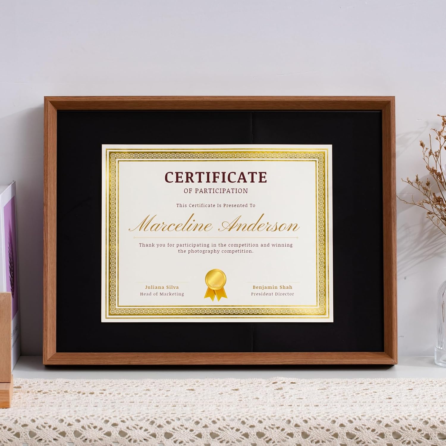 25 Count Certificate Paper 8.5 x 11 for Printing,Blank Gold Foil Border,Award Certificate Paper for