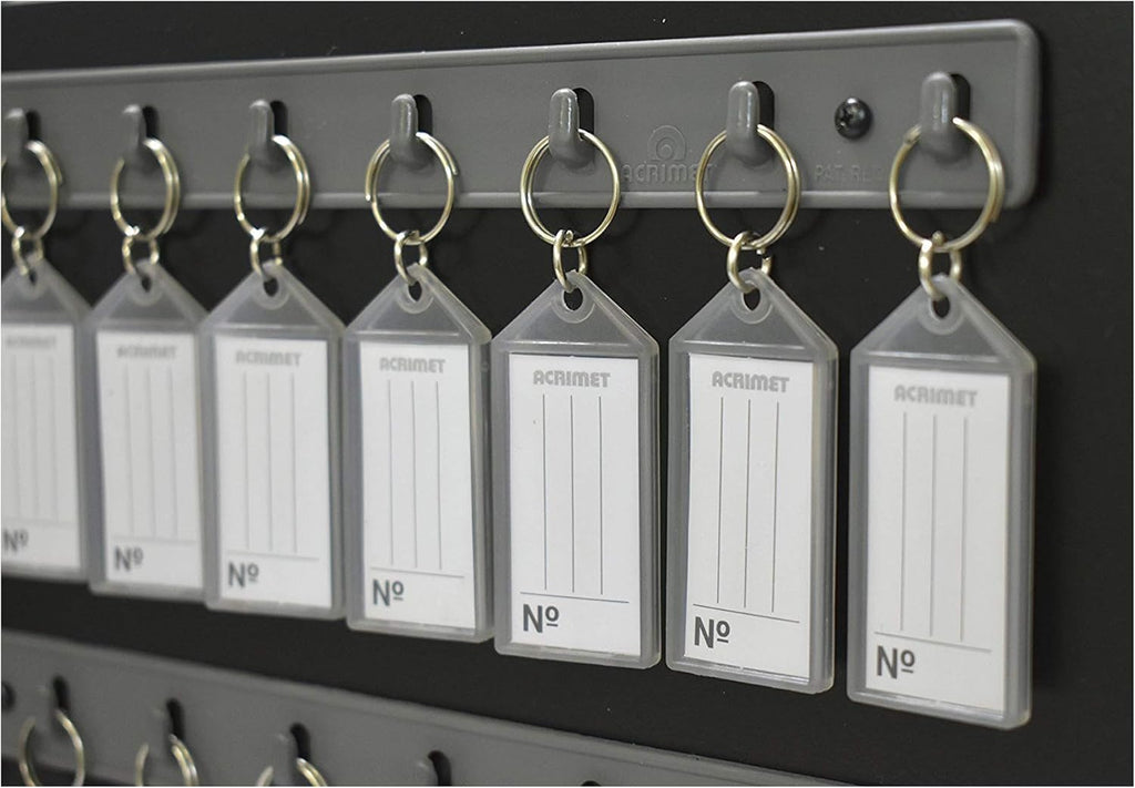 48-Key Cabinet with Lock, Wall Mount Wooden Key Organizer, Security Key Storage Box (48 Positions) with Numbered