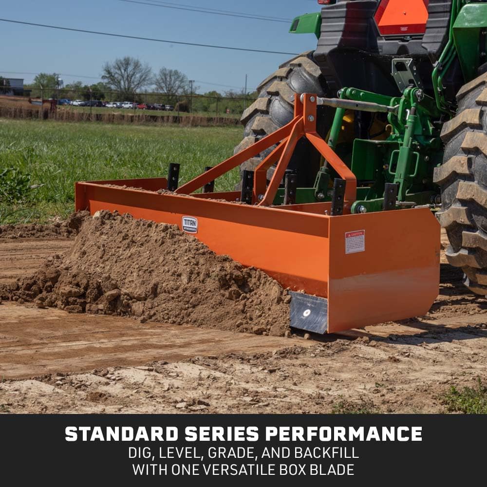 Titan 4' - 7' Box Blade Tractor Attachment Category 1 Cat 0 Scarifier Shank