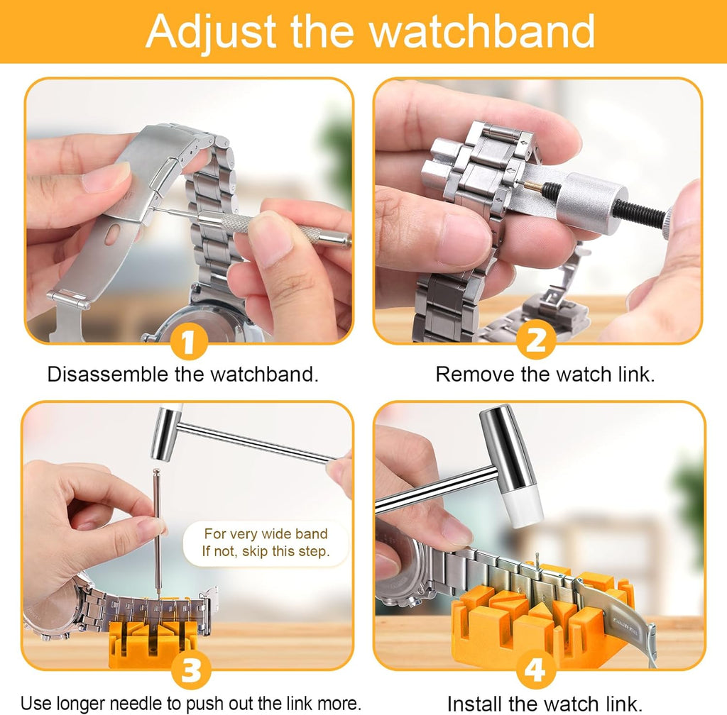 Watch Link Removal Tool, Watch Band Tool Kit, Repair Kit for Watch Bracelet Adjustment and Replacement and Resizing