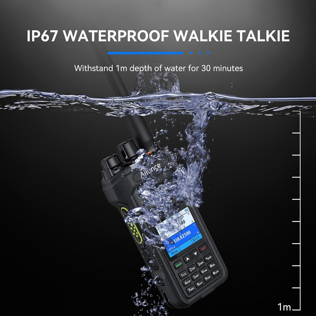 Ailunce HA1UV Ham Radio,with 1 Extra Charger,IP67 Waterproof,Long Range Dual Band Handheld Two Way Radio for