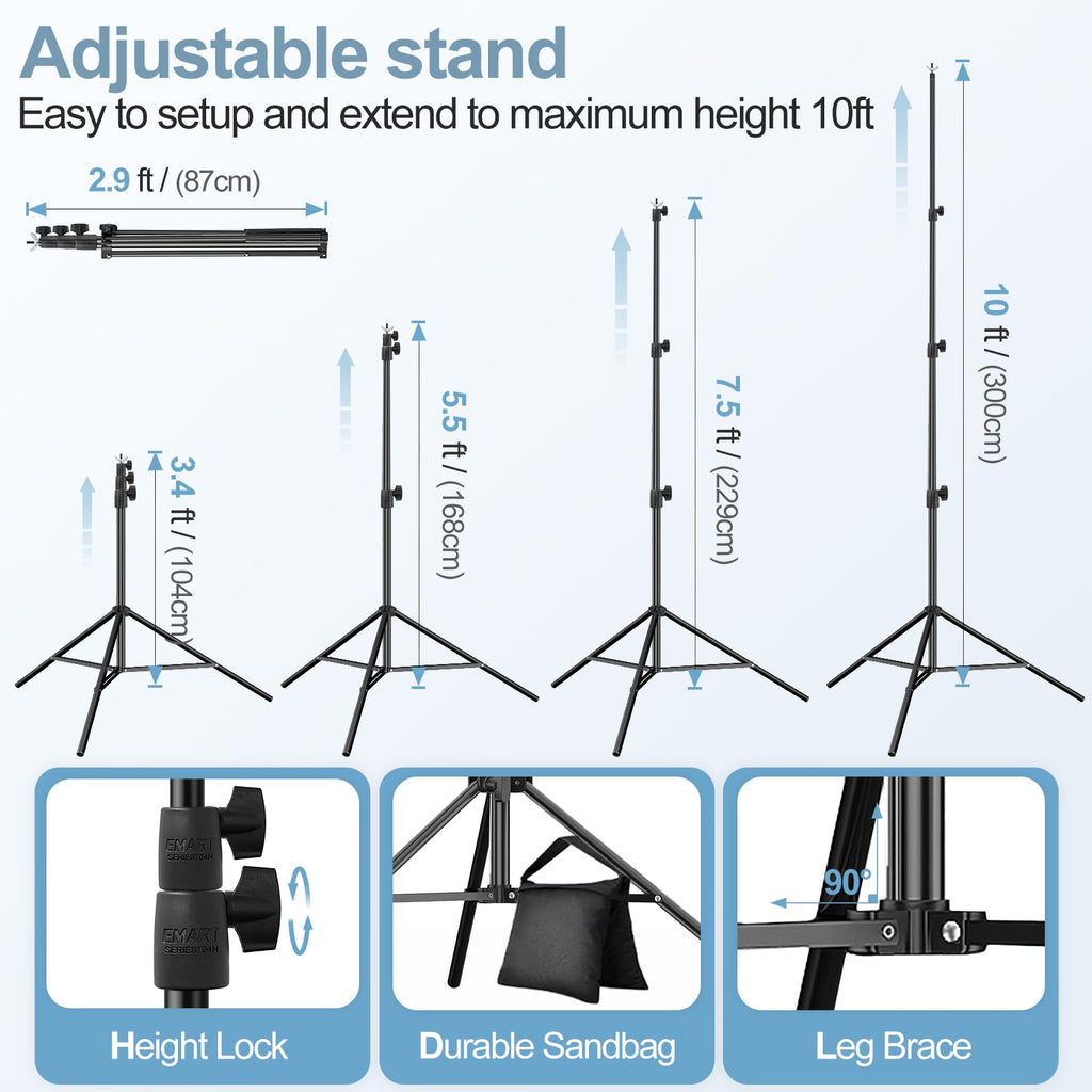 10x10FT Backdrop Stand Adjustable Back Drop Stand for Party Wedding