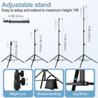10x10FT Backdrop Stand Adjustable Back Drop Stand for Party Wedding