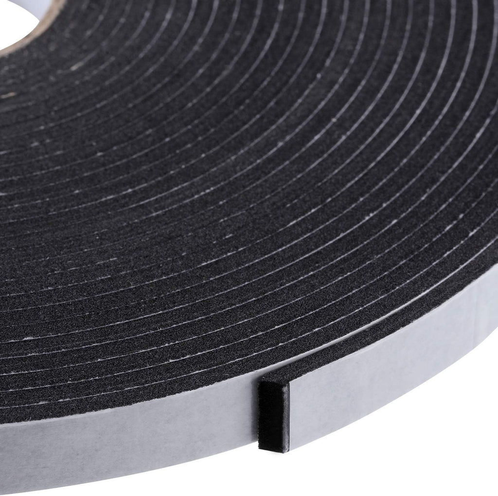 3 Rolls 1/2" x 32.8 ft Double Sided Foam Tape, 1/8" Thick Seal Strip