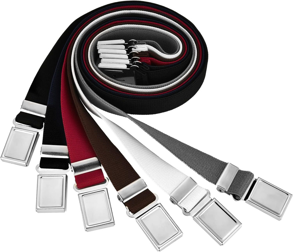 2 Pcs Kids Magnetic Belt Boys Adjustable Elastic Belt with Magnetic Buckle for Toddlers Girls