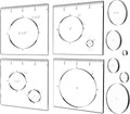 Pack of 4 Circle Inlay Template Set Router Templates for Woodworking,Router Jig Templates Decorative Templates