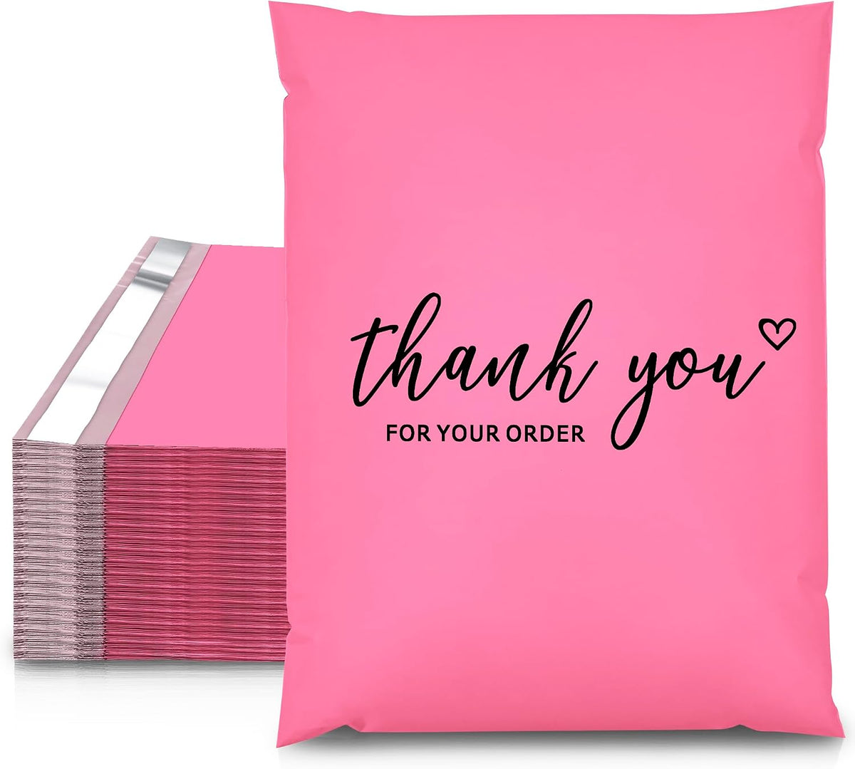 Thank You Poly Mailers 10x13 Inch, 100 PCS, Pink