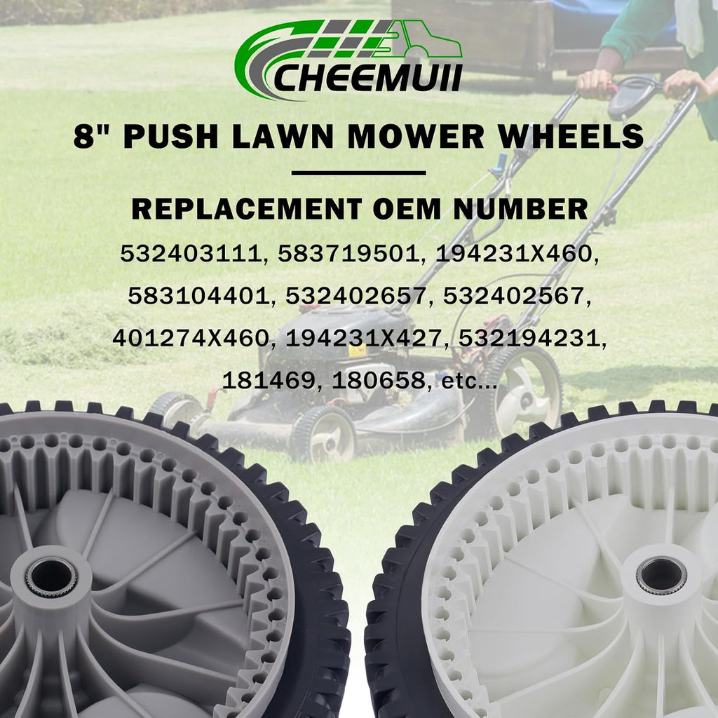 583719501 Lawn Mower Wheels 2 Pcs 8" Push Mower Front Drive Wheels Replace for 532403111 194231x460 401274X460