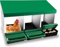 Chicken Nesting Box, 3 Compartments Chickens Egg Laying Nest Boxes for Hens Green