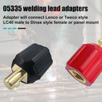 05335 Welding Leads Adapter Set, Dinse-Type Machine Plug Connector, 2 Pack