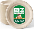 Compostable Heavy Duty 10 Inch 150 Pack Eco-Friendly Disposable Paper Plate