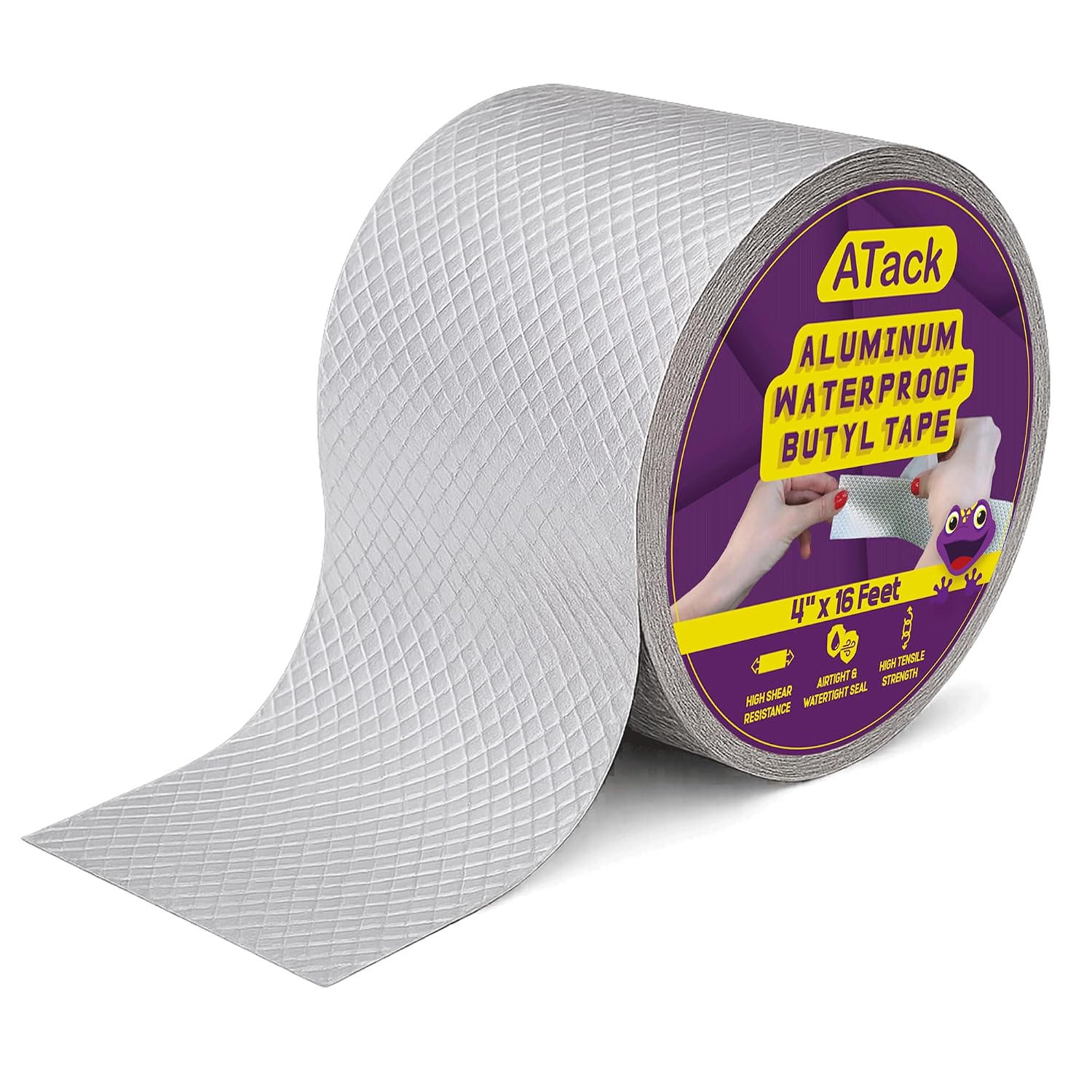 Aluminum Butyl Tape Waterproof Sealing Tape 4 Inch x 16 Feet Roof Sealant for Roof and Gutter Patch, RV Repair, Metal