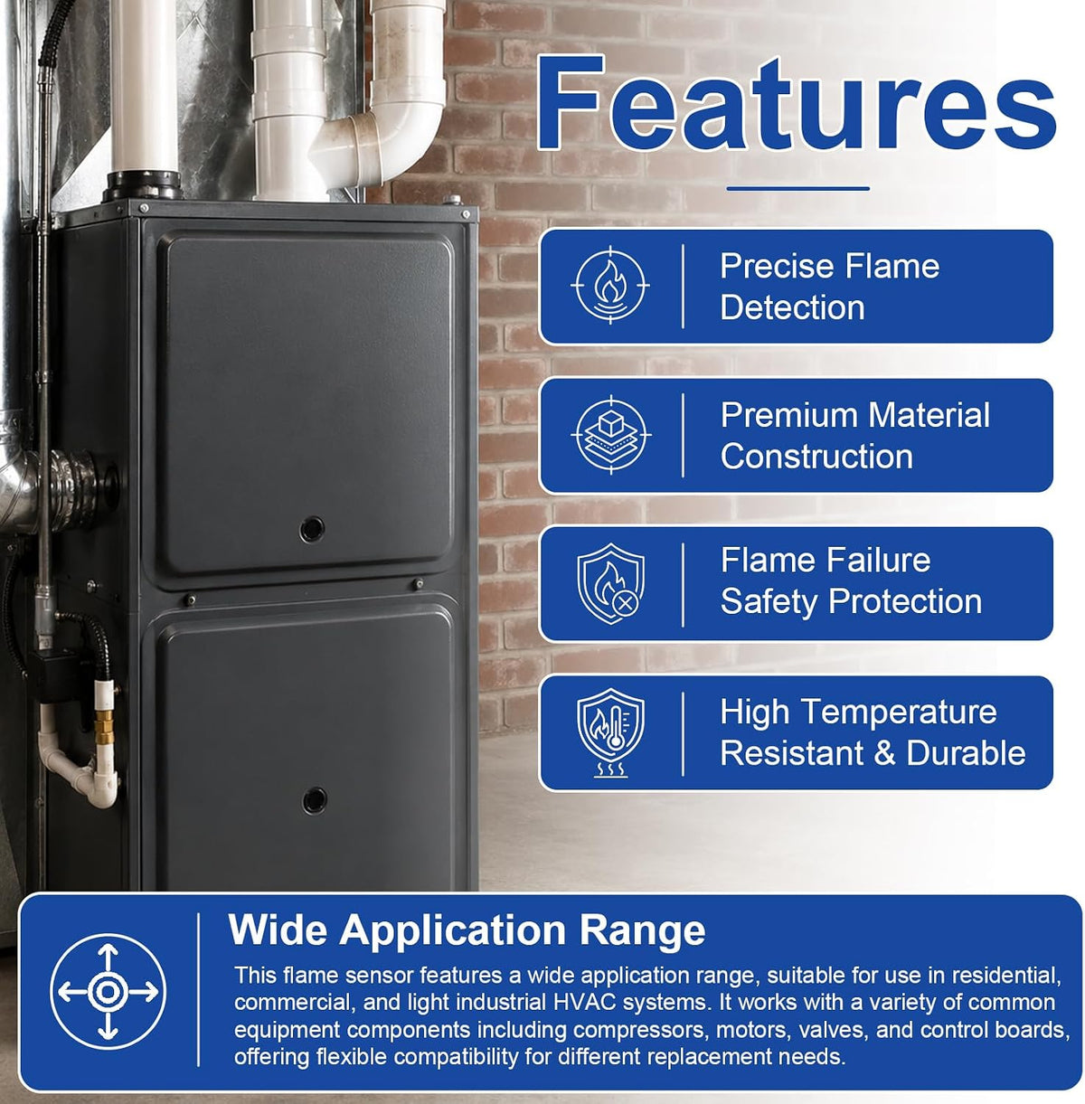 10735201 Upgraded Furnace Flame Sensor Rod for Amana