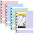 Spiral Notebooks Wide Ruled, 1-Subject, 4 Pack, 8 x 10-1/2 in, 70 Sheets, 3-Hole Punched 70gsm Paper, Pastel Pink