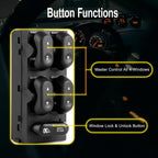 Driver Side Master Power Window Switch, Replacement for 5L1Z14529AA