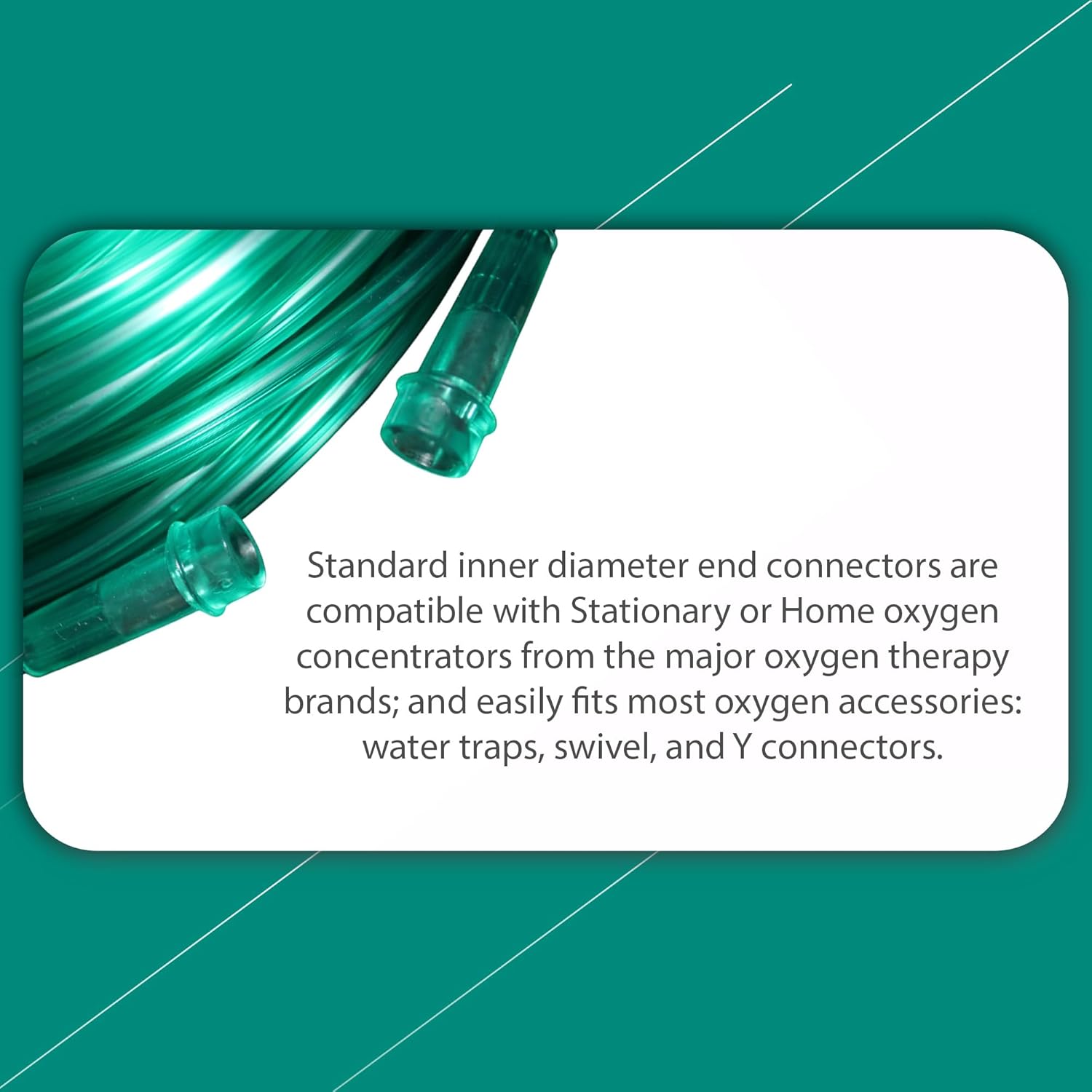Oxygen Tubing 50FT Green Crush Resistant Non Kinking for Cannula Nasal Tubing and Oxygen Concentrator with Standard