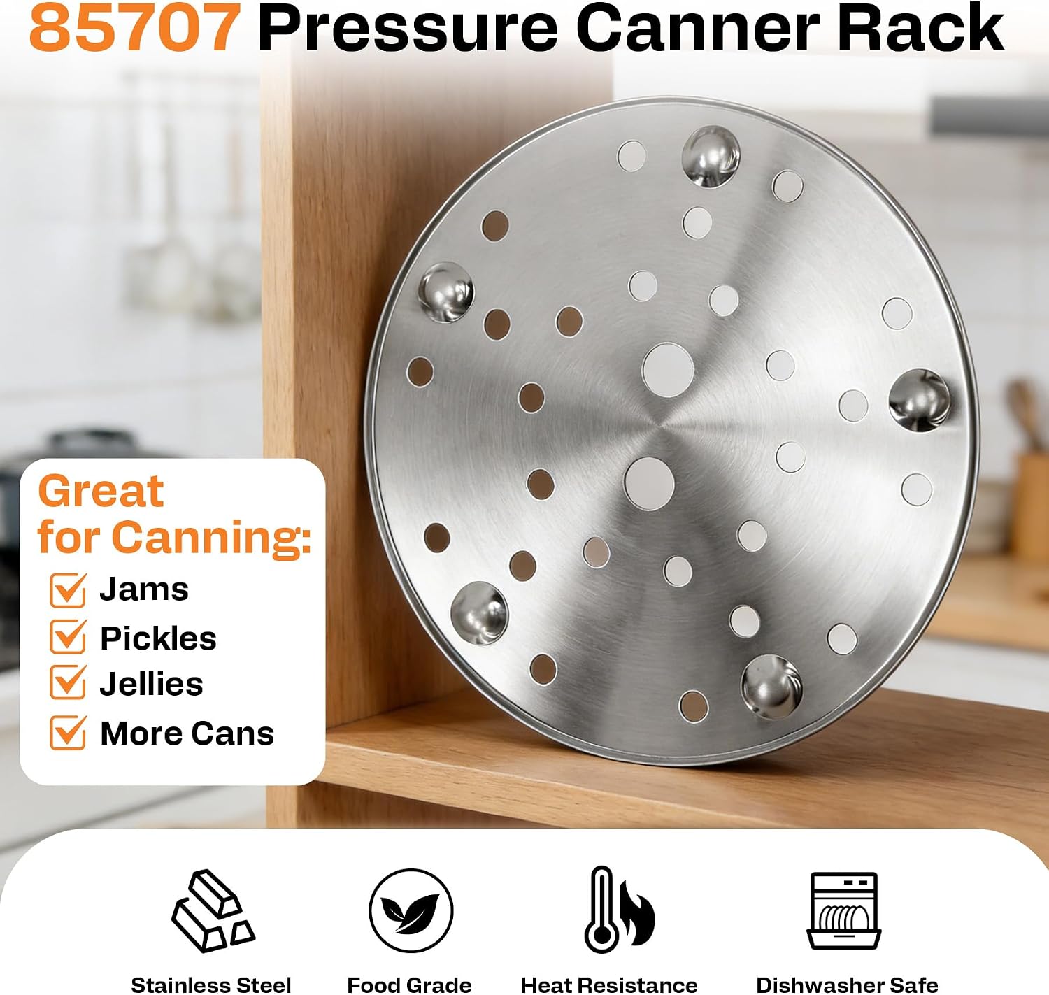 85707 11" Pressure Canner Rack Fit for Presto Pressure Canner 16-23 Quart