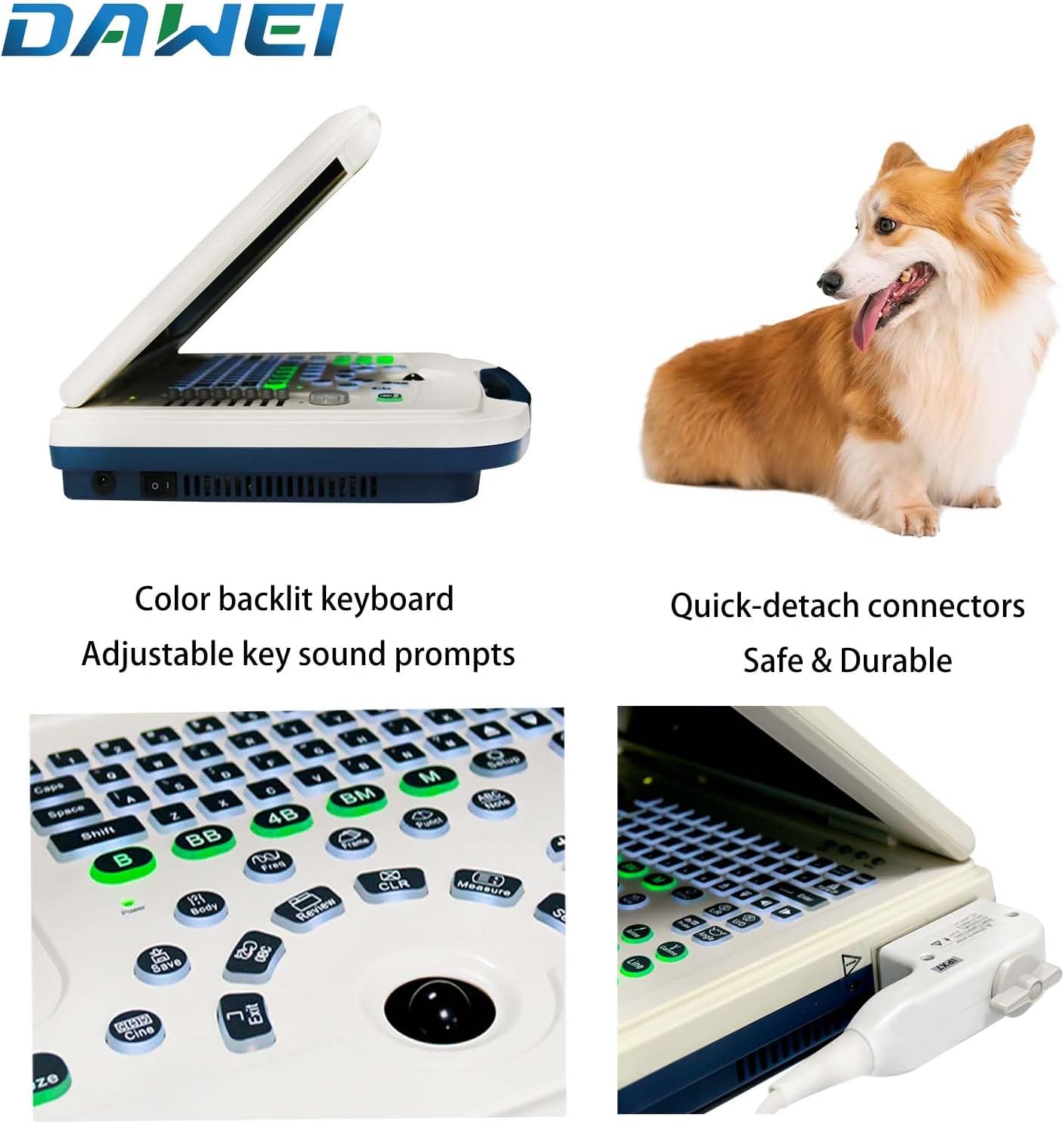 Veterinary Ultrasound Scanner Laptop Ultrasound Machine with 3.5Mhz Convex Probe for Animals Dog,Goat,Pig,Sheep use