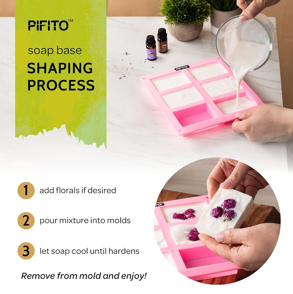 Melt and Pour Soap Base Sampler (7 lbs) │ Assortment of 7 Bases (1lb ea) │ Clear, White, Goats Milk, Shea Butter