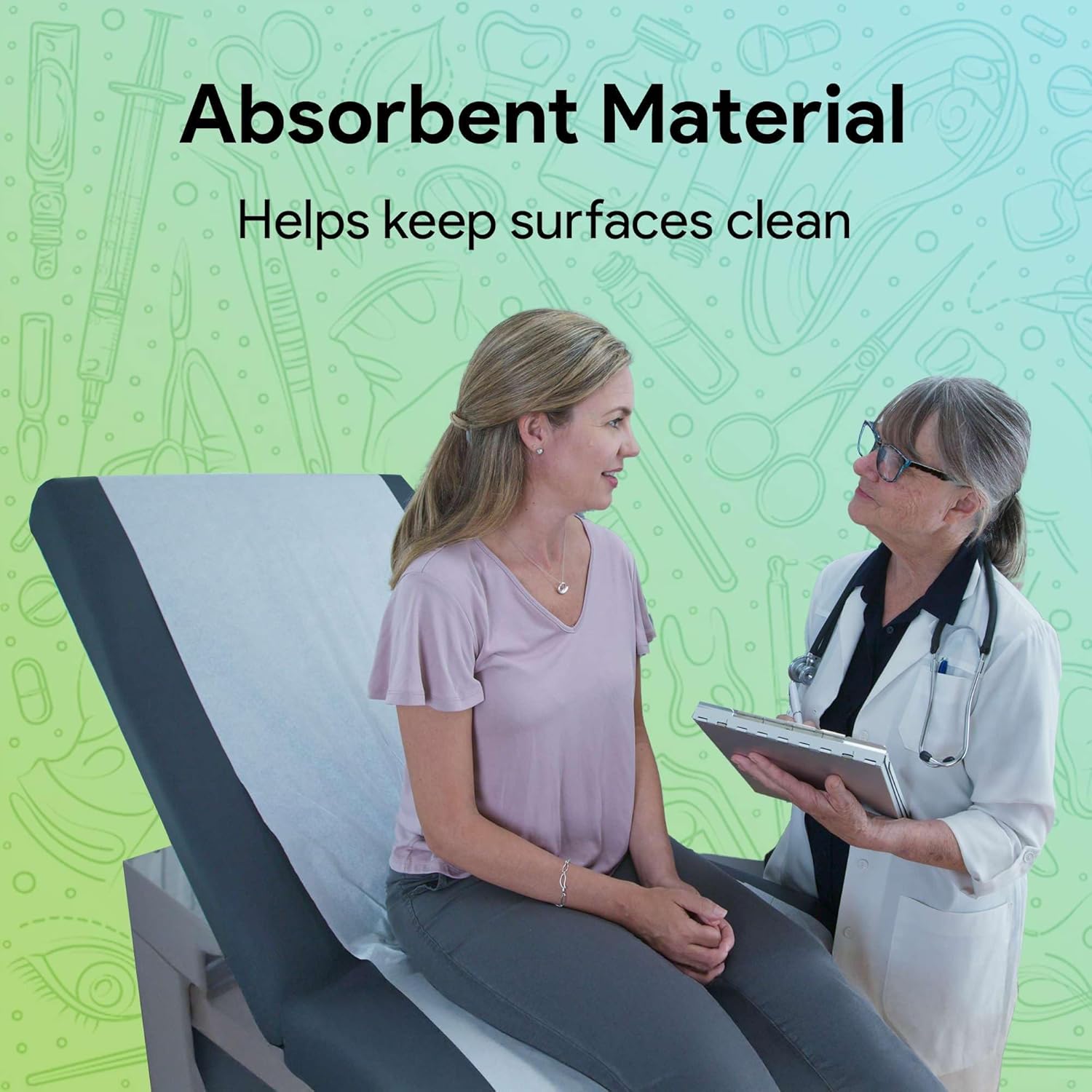 Medical Exam Table Paper 17"x125 Feet - 1 Roll of Disposable White Table Paper Rolls for Doctor's Offices