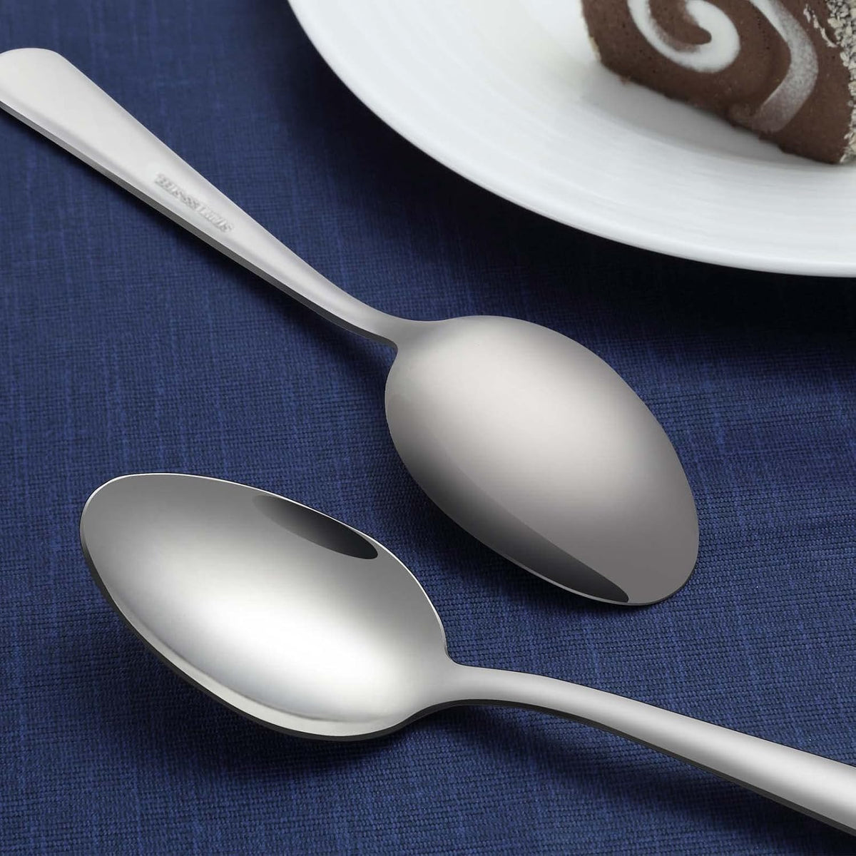 36-Piece Dinner Spoons Set, Funnydin 6.7" Stainless Steel Spoons Silverware, Durable Dessert Spoons, Table Spoon Use