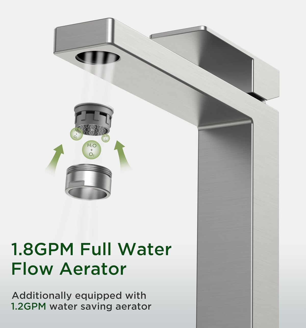 Vessel Sink Faucet Single Hole, Brushed Nickel Tall Bathroom Faucet