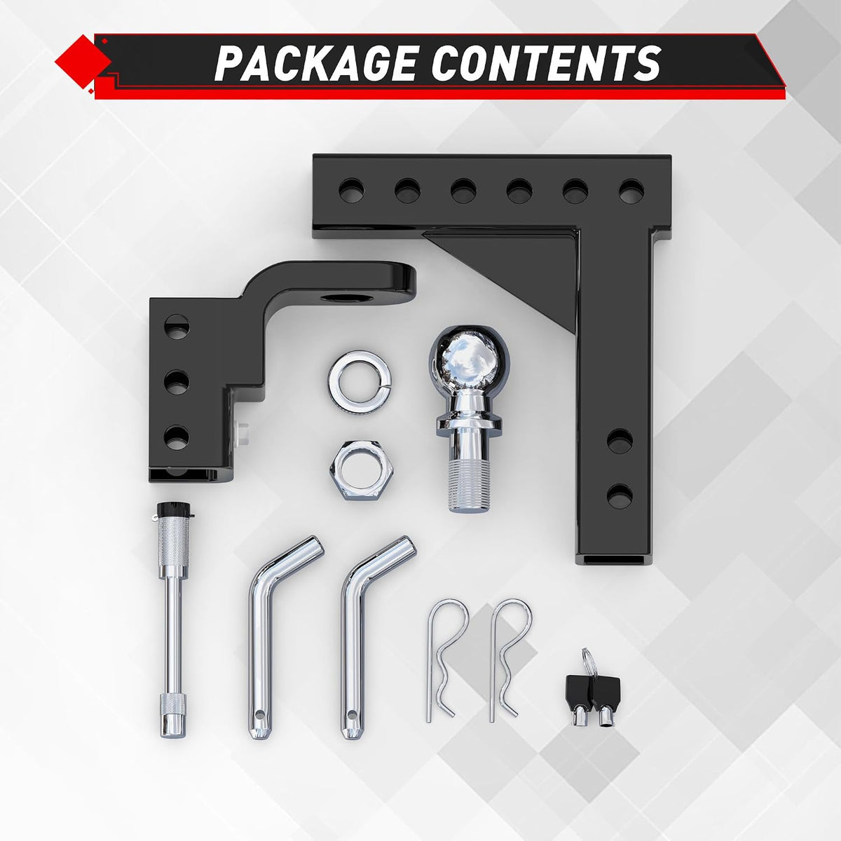 Adjustable Trailer Hitch Ball Mount for 2 Inch Receiver