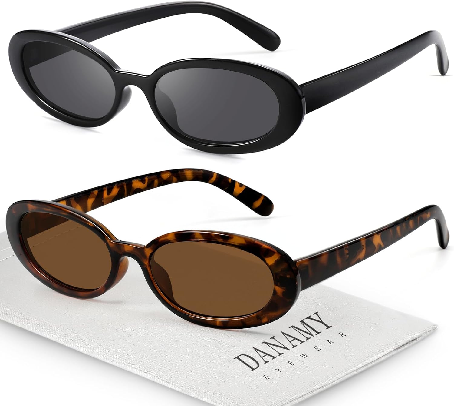 Sunglasses Womens Retro Oval Sunglasses for Women Men Fashion Small Oval Sun Glasses 90s Vintage Driving Shades