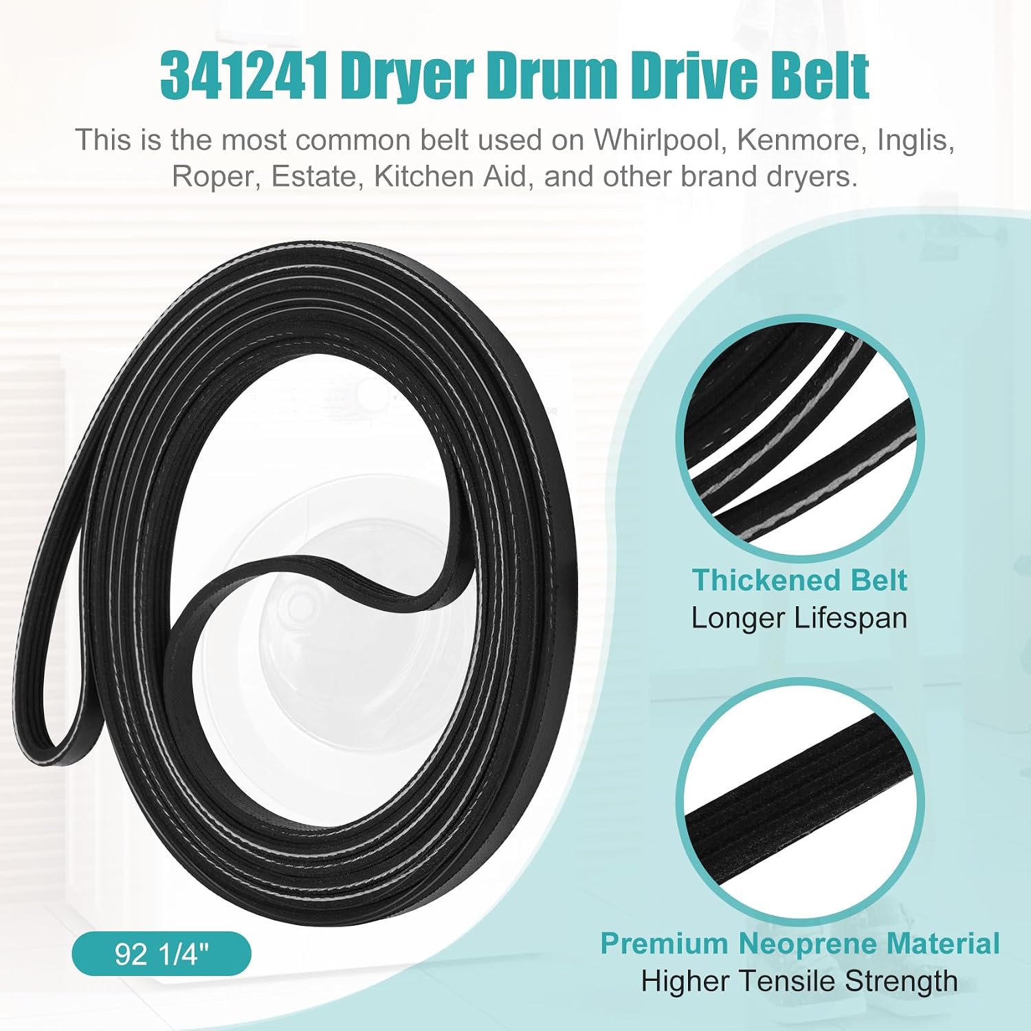 Upgraded 4392065 Dryer Repair Kit Including 691366 Idler Pulley | 341241 Dryer Belt, 349241t Roller, Dryer Parts for