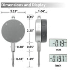 Clockwise Tools Digital Indicator with Magnetic Base Holder Stand, DIBR-0105 0-1 Inch/25.4mm, Inch/Metric Conversion, Auto Off