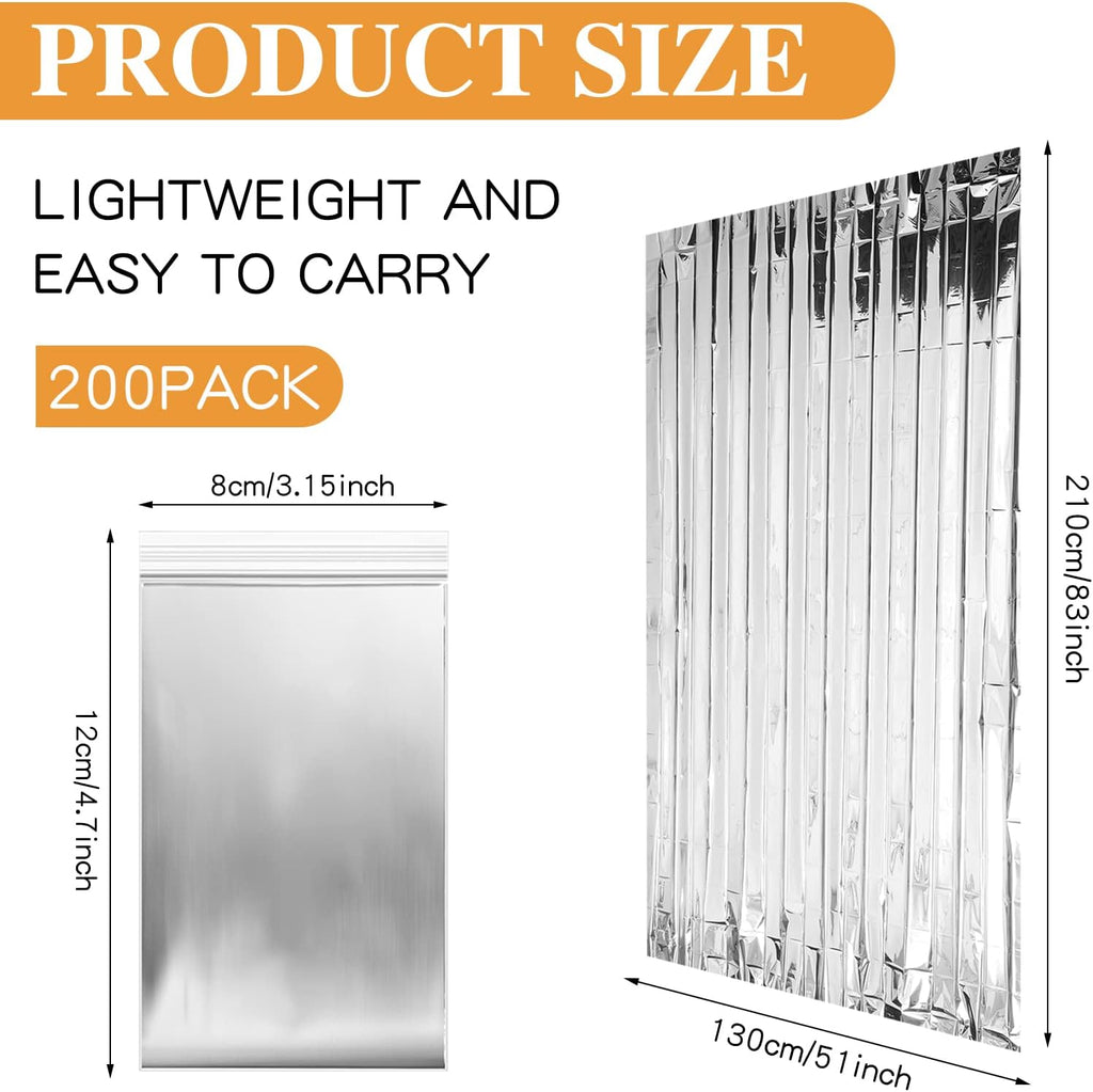 Emergency Blanket Bulk - Survival Thermal Silver Foil Reflective Blankets Set Pack for Outdoors Shelter Space